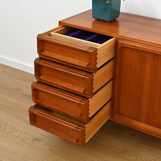 Mid Century Teak Sideboard LP Record Cabinet with Drawers by Chiswell