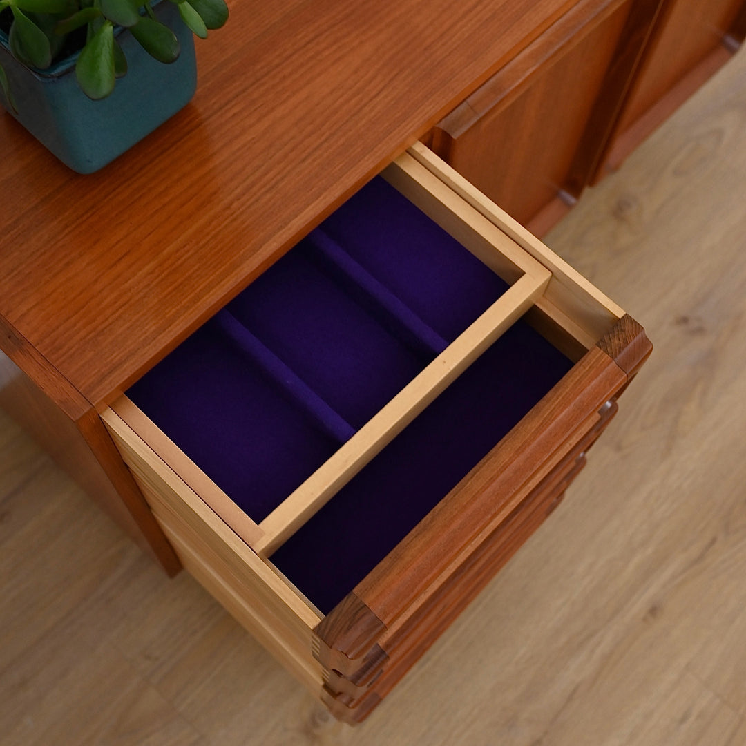 Mid Century Teak Sideboard LP Record Cabinet with Drawers by Chiswell