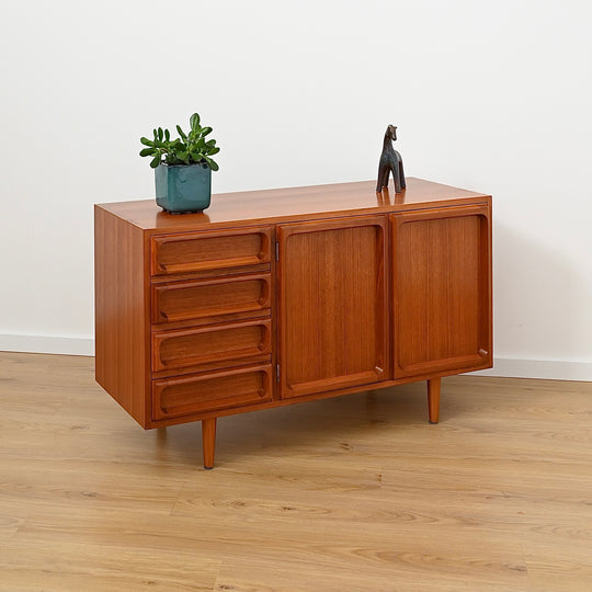 Mid Century Teak Sideboard LP Record Cabinet with Drawers by Chiswell