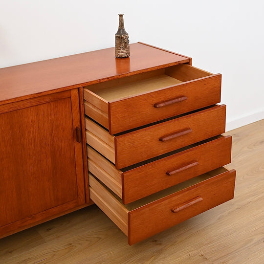 Parker Teak Mid Century Sideboard LP Record Cabinet with Drawers