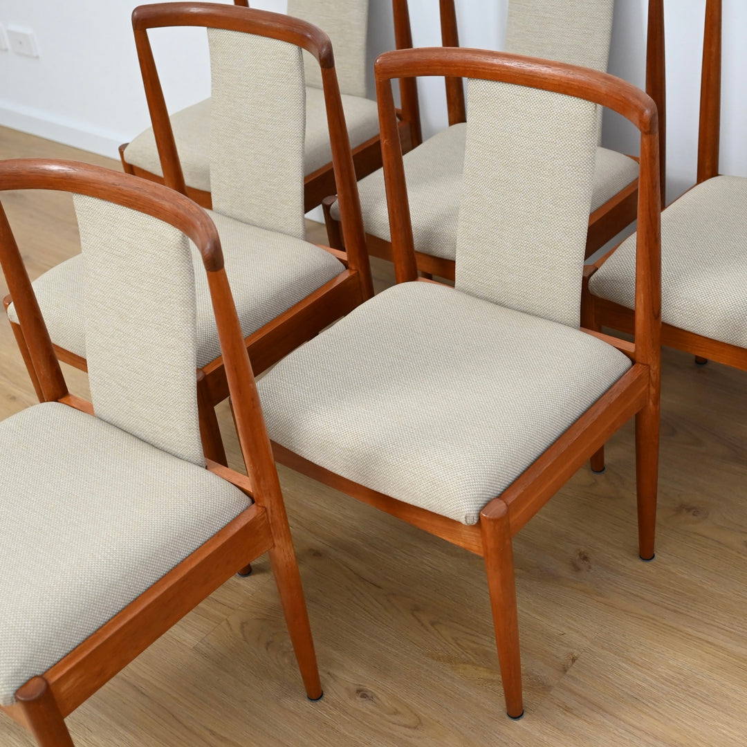 6x Parker Teak Mid Century Dining Chairs