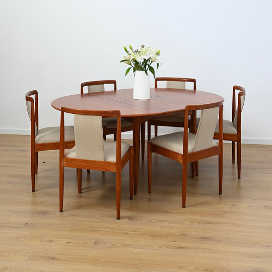 6x Parker Teak Mid Century Dining Chairs