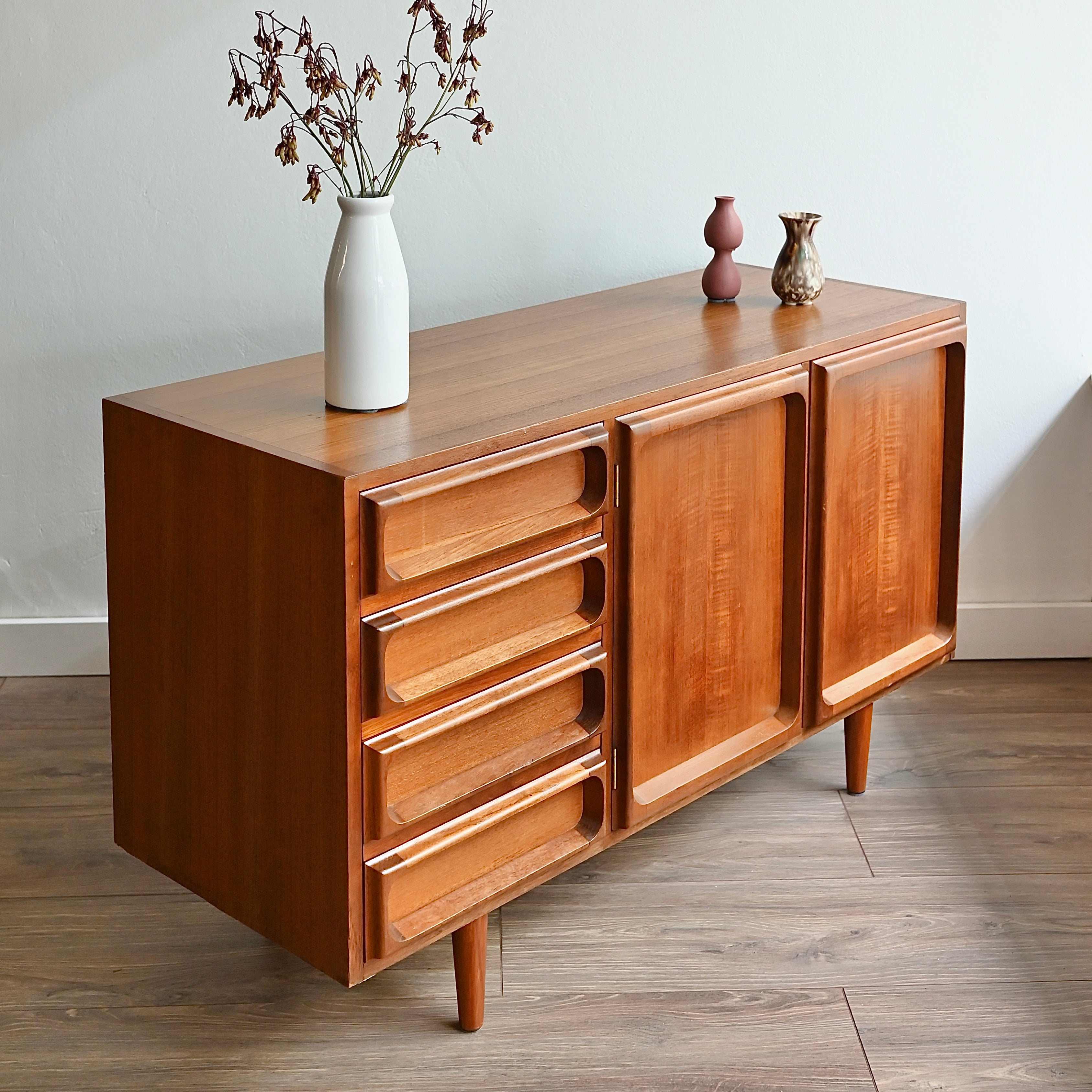 Mid Century Teak Sideboard LP Record Cabinet by Chiswell