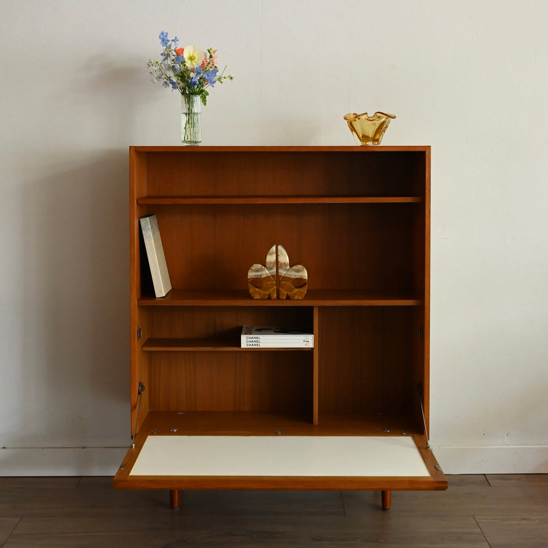 Parker Teak Mid Century Bookshelf Bar Wall Unit Bookcase