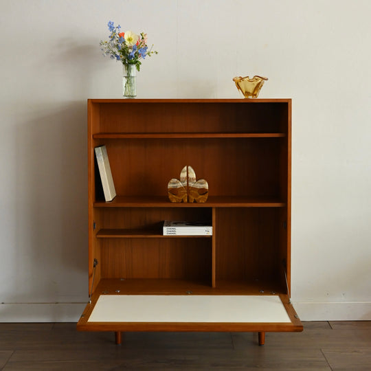 Parker Teak Mid Century Bookshelf Bar Wall Unit Bookcase