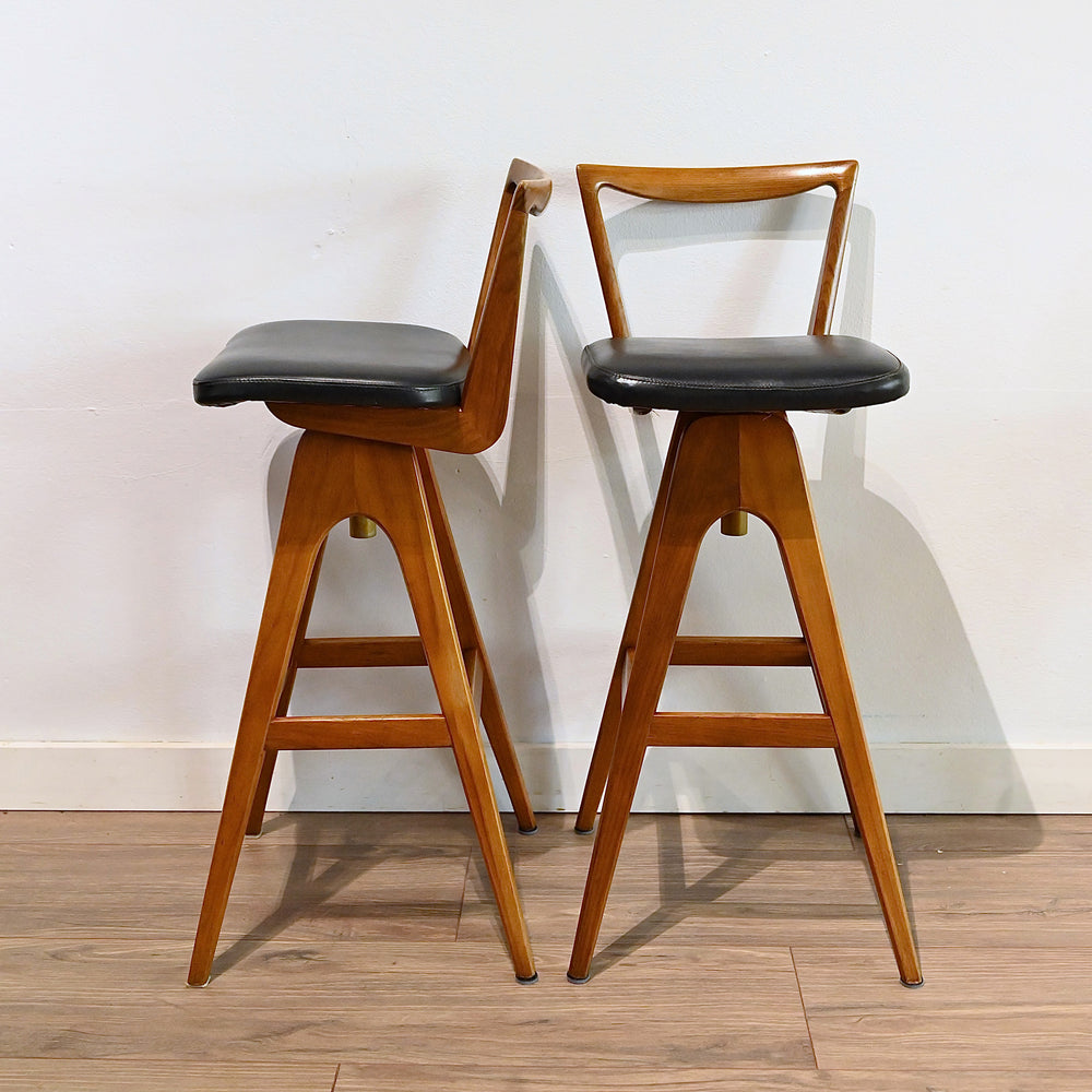 Mid Century TH Brown 'Danish' Kitchen Bar Stool