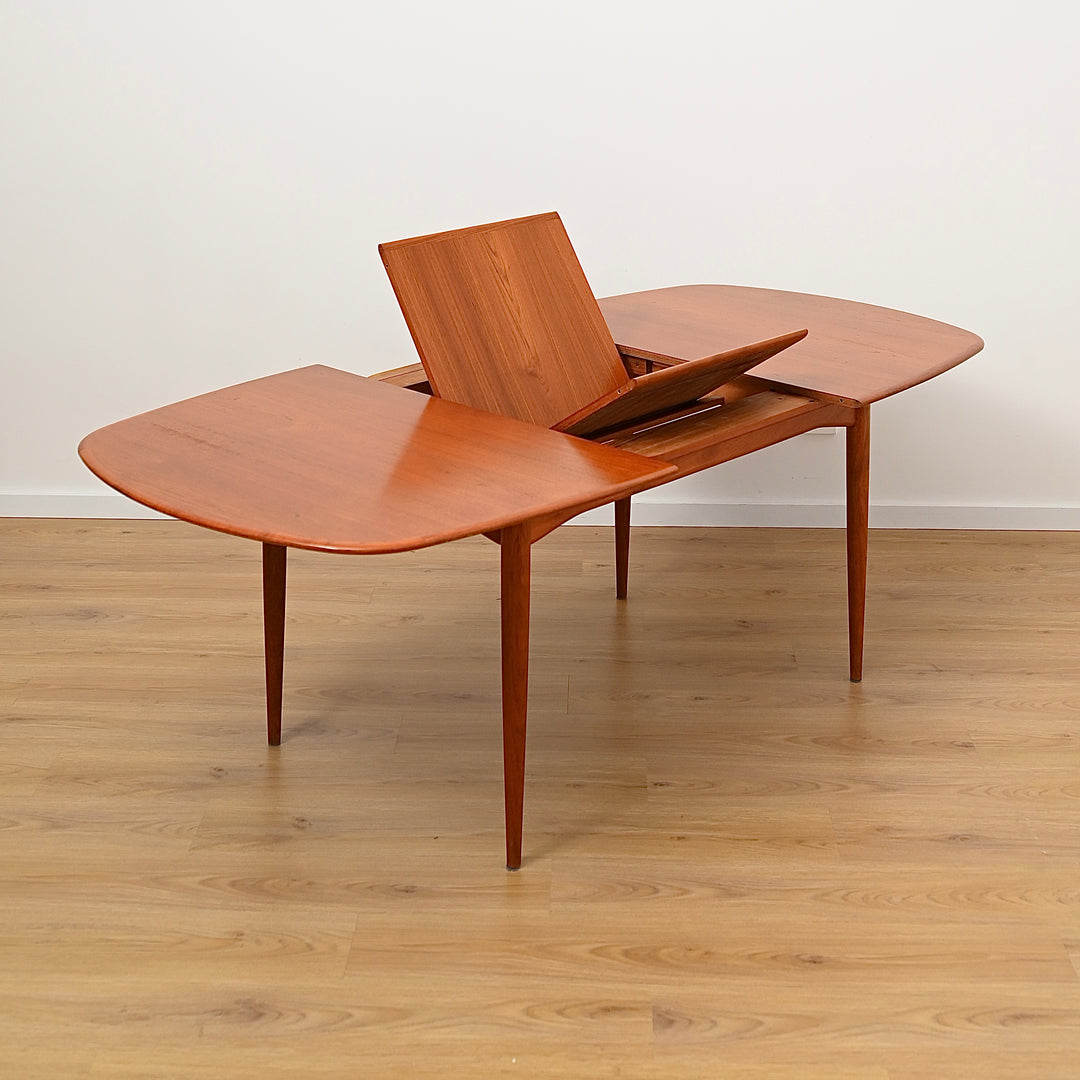 Parker Mid Century Teak Extendable Dining Table D End Elliptical