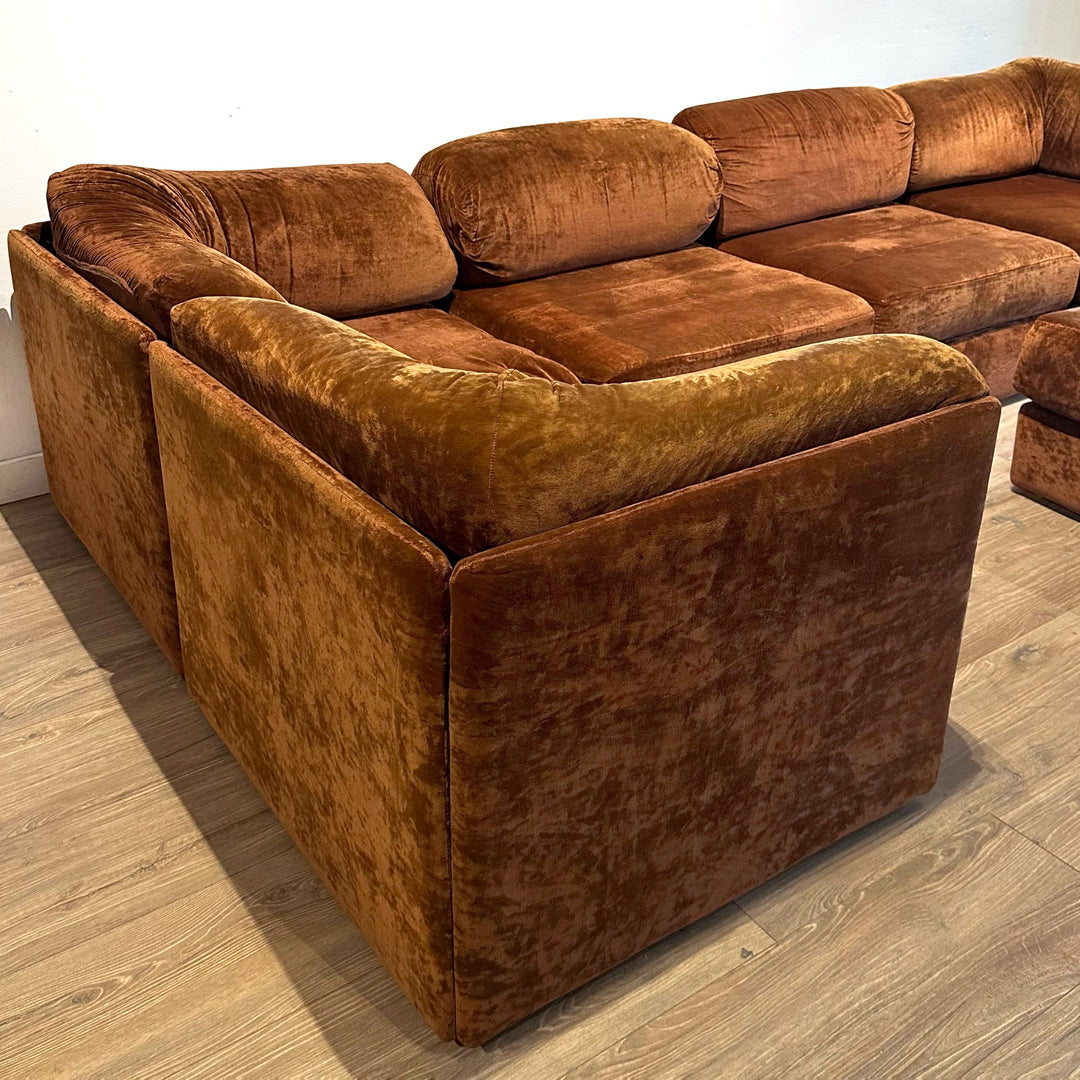 Retro Crushed Velvet Playpen Modular Sofa Lounge