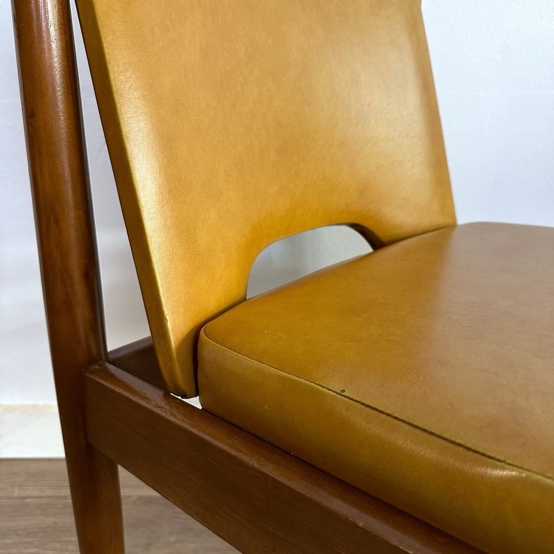 4 x Mid Century Teak and Mustard Vinyl by CRO