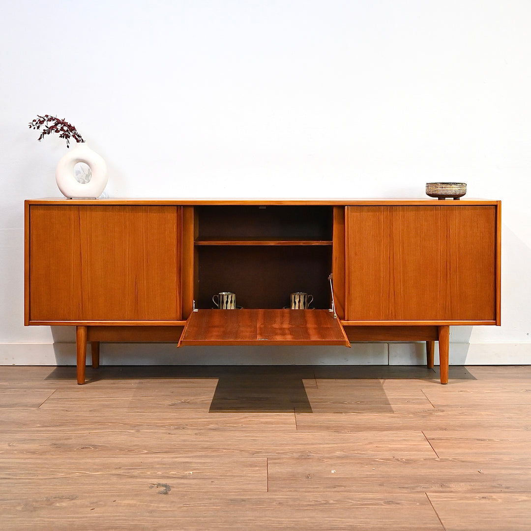 Mid Century Teak Sideboard Credenza Entertainment Unit by Kolter