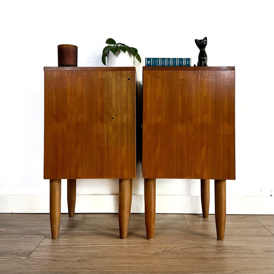 Mid Century Teak bedside tables by reliance 