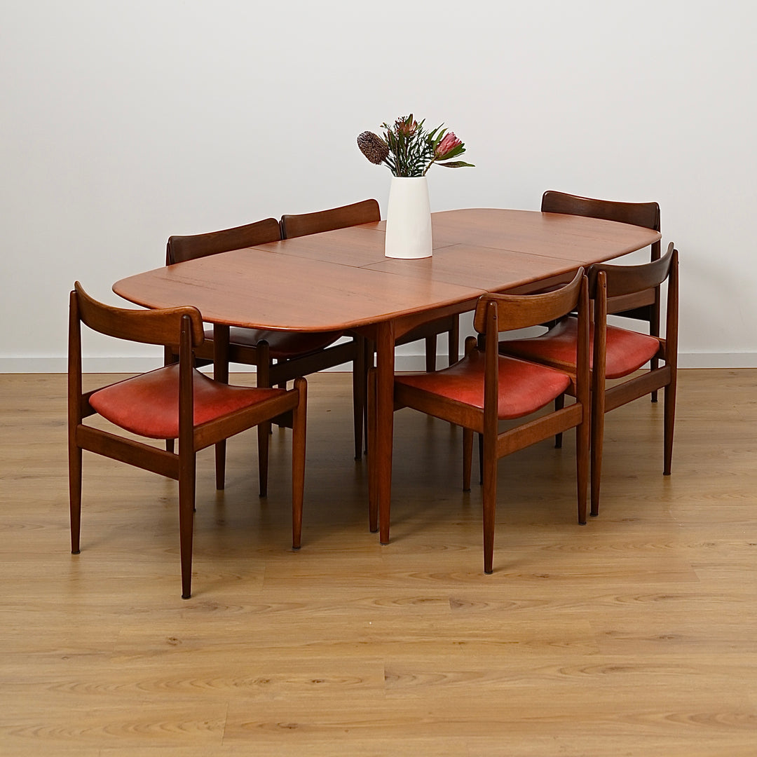 Parker Mid Century Teak Extendable Dining Table D End Elliptical