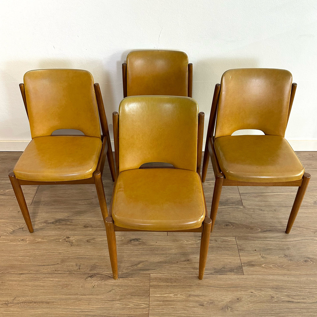 4 x Mid Century Teak and Mustard Vinyl by CRO