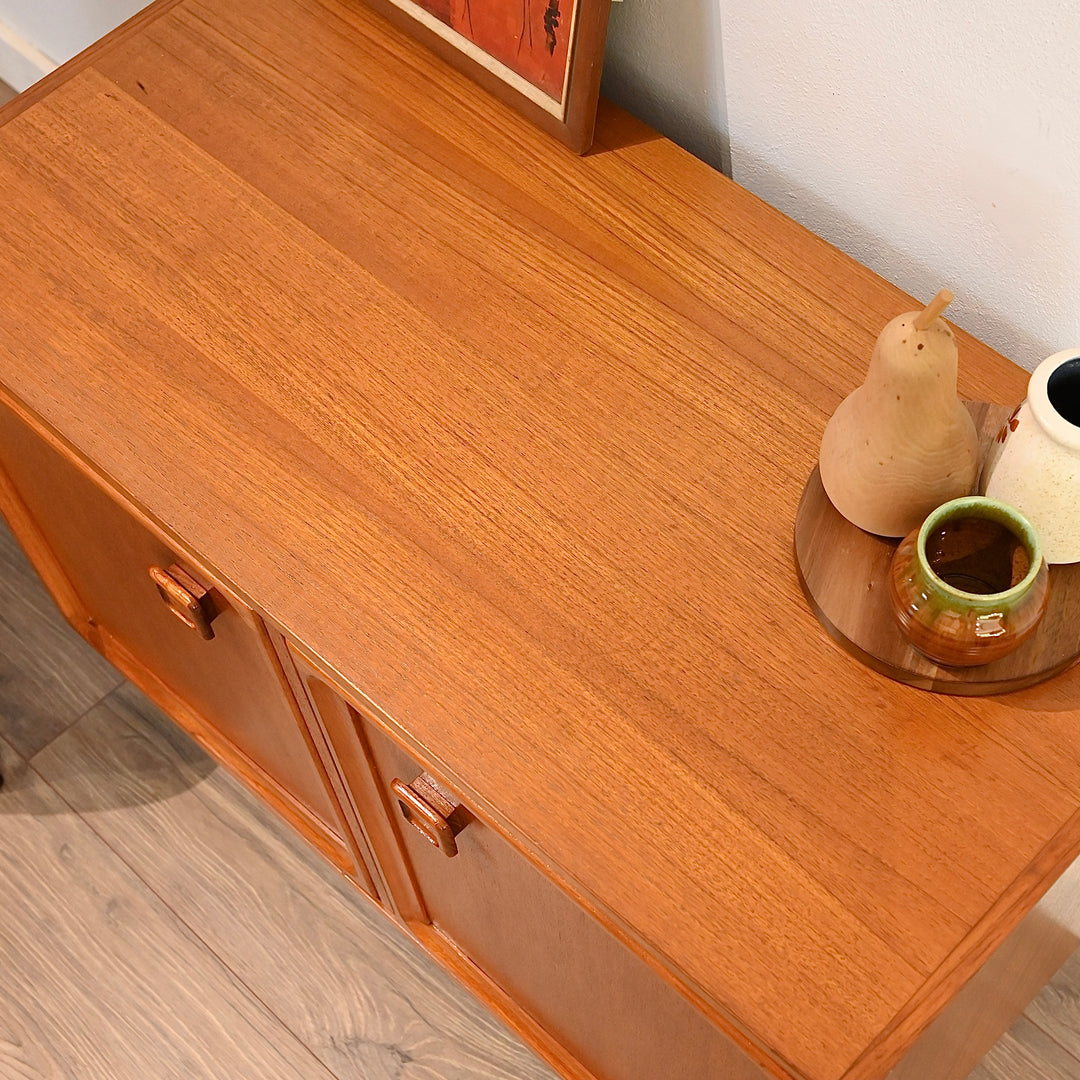 Mid Century Teak Sideboard LP Record Cabinet by Parker circa 1970s