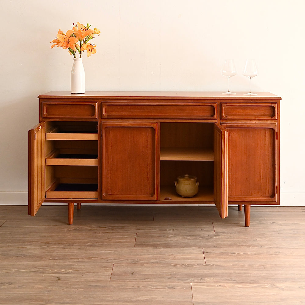 Mid Century Teak Sideboard Buffet Cabinet by Chiswell