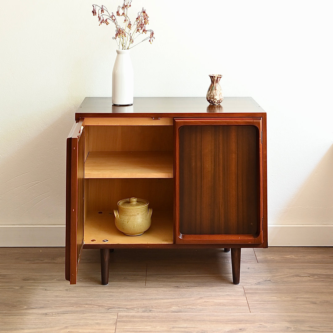 Mid Century Walnut Sideboard LP Record Cabinet by Chiswell