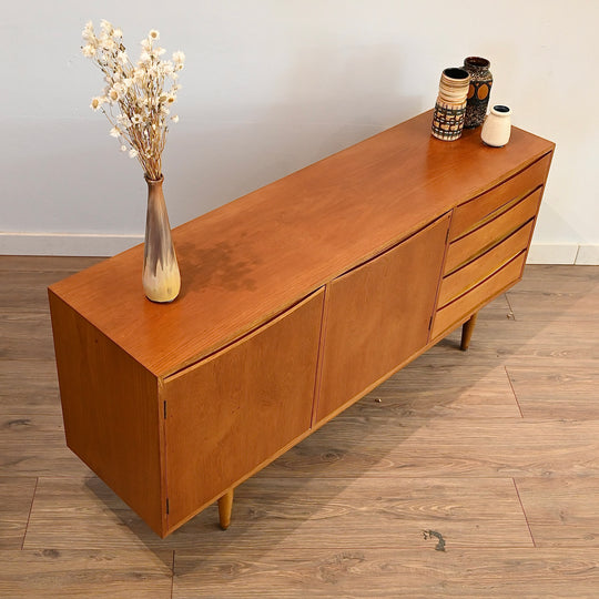 Mid Century Teak Sideboard Buffet Credenza by TH Brown