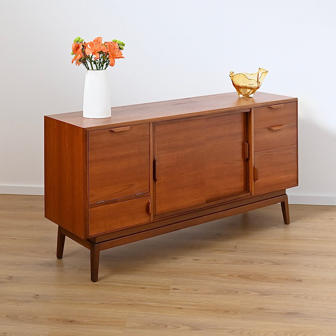 Mid Century Teak Dresser Drawers Low Boy Sideboard by Maison Paul