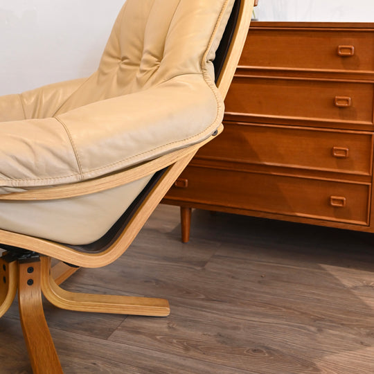 Mid Century Retro Armchairs Pair and Ottoman by Gerald Easden