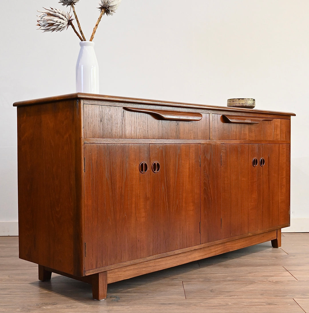 Mid Century Teak hall stand sideboard buffet by Burgess Furniture