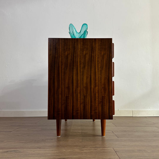 Mid Century Walnut Sideboard with drawers LP Record Cabinet by Chiswell