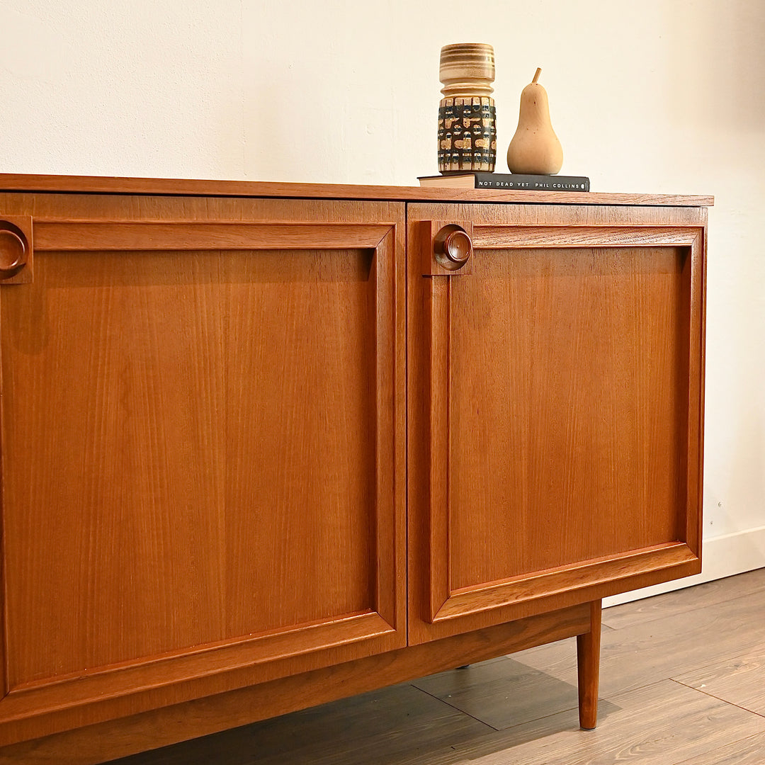 Mid Century Teak Sideboard Buffet LP Record Cabinet by Burgess