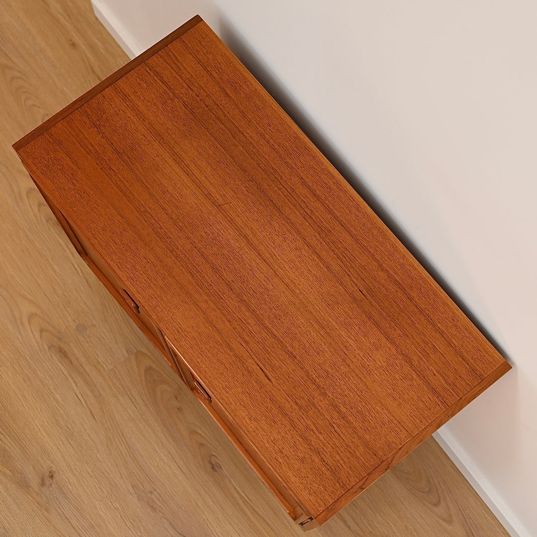 Mid Century Parker Teak LP Record Cabinet Square Handle