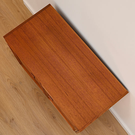 Mid Century Parker Teak LP Record Cabinet Square Handle