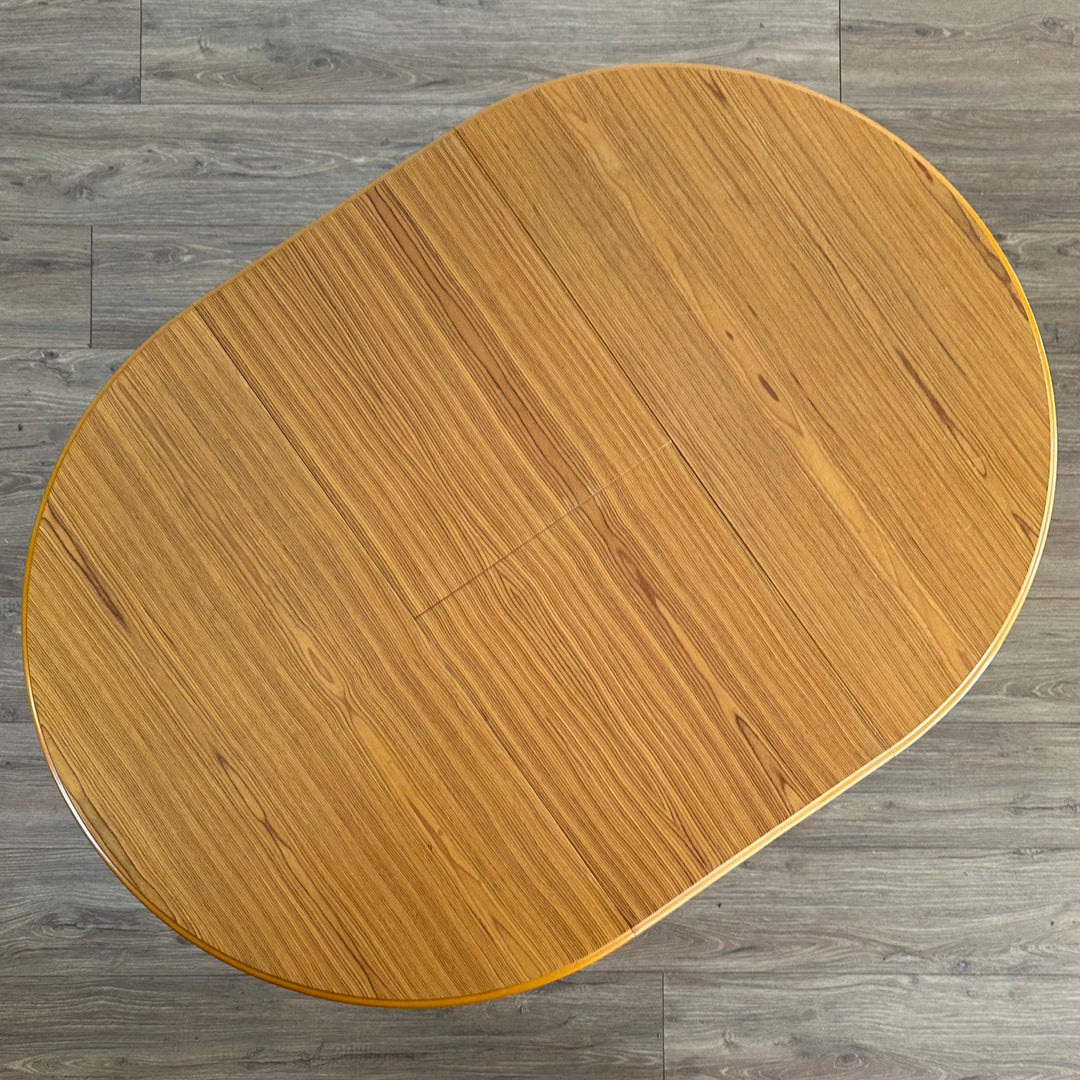 Mid Century Round Extendable Dining Kitchen Table by CRO