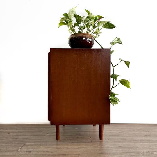 Mid Century Sideboard LP Record Cabinet in Walnut