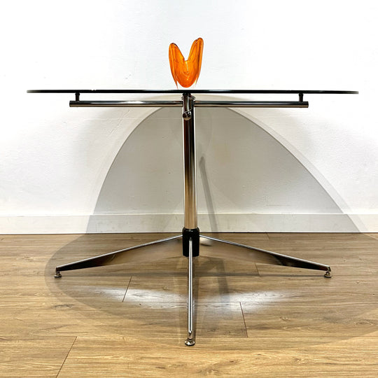 Retro 1960s Velvet and Chrome Dining Setting by Ultra