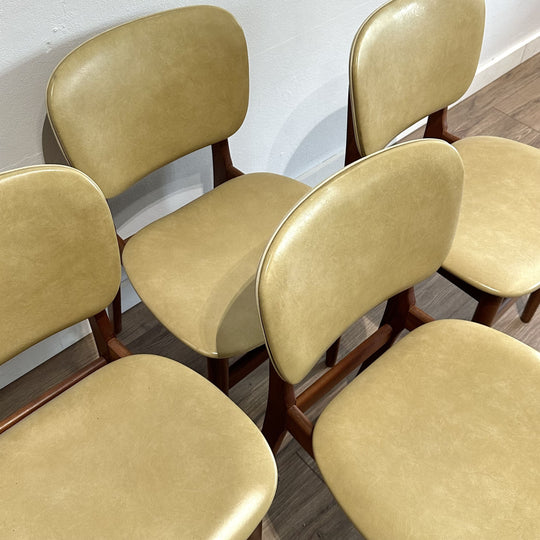 4x Mid Century Teak Dining Chairs by Elite