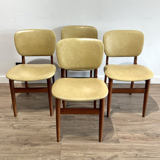 4x Mid Century Teak Dining Chairs by Elite