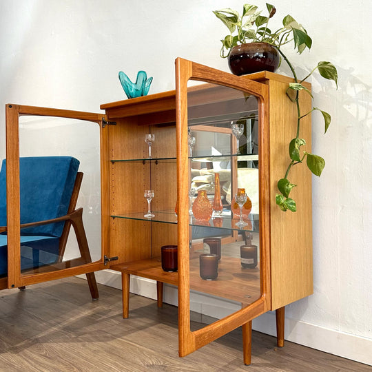 Mid Century Teak Display Cabinet by Noblett