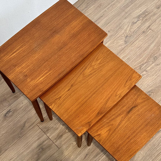 Mid Century Teak Nesting Tables Coffee Side Tables Parker 