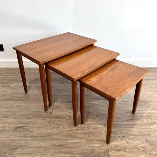 Mid Century Teak Nesting Tables Coffee Side Tables Parker 