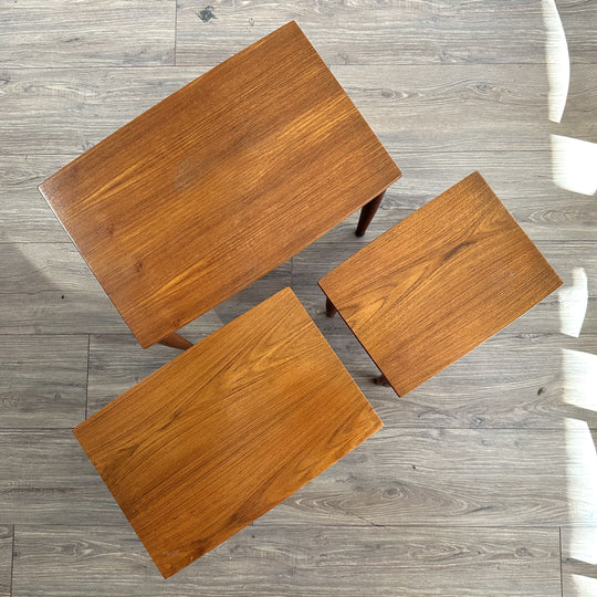 Mid Century Teak Nesting Tables Coffee Side Tables Parker 