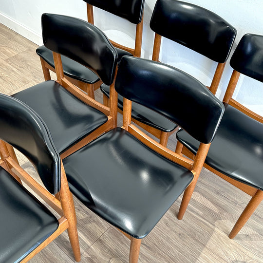 6x Mid Century Teak Dining Chairs by Chiswell