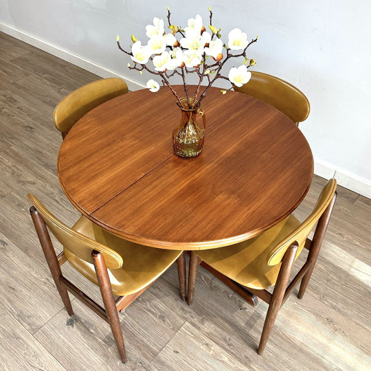 Mid Century Teak Round Extendable Dining Table by Chiswell