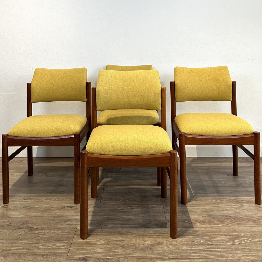 4 x Mid Century Teak Dining Chairs by Parker