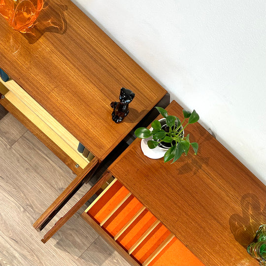 Pair of Parker Teak Sideboard LP Record Cabinet Bedside Tables