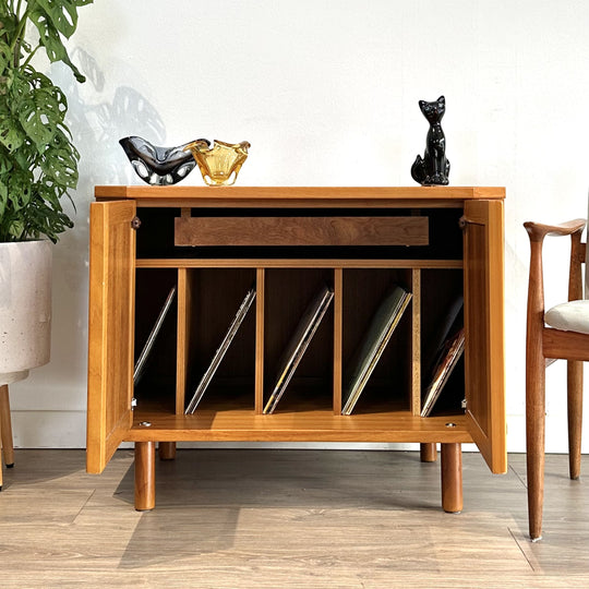 Mid Century Teak Sideboard LP Record Cabinet by Parker