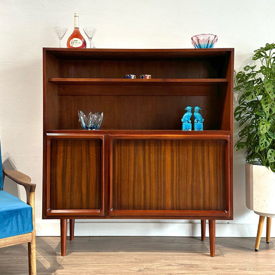 Mid Century Walnut Sideboard Buffet Storage Cabinet by Chiswell