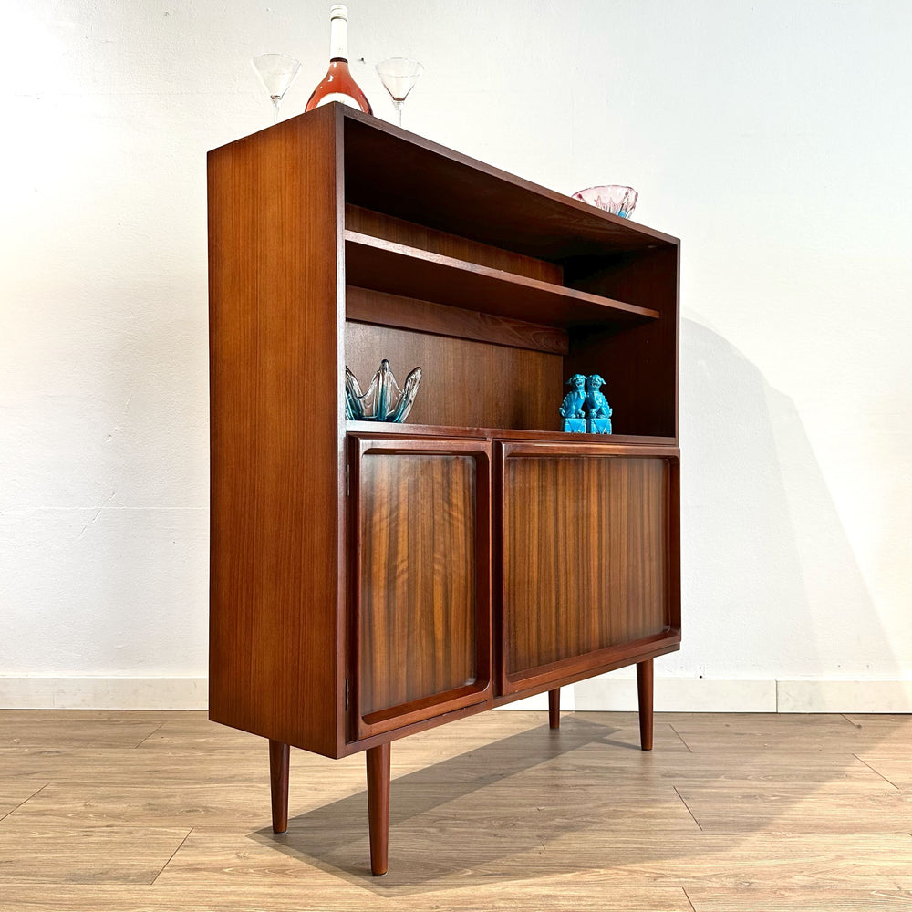 Mid Century Walnut Sideboard Buffet Storage Cabinet by Chiswell