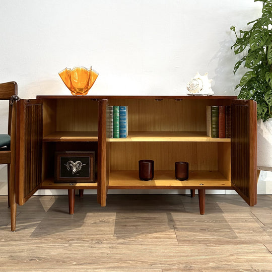 Mid Century Walnut Sideboard LP Record Cabinet by Chiswell