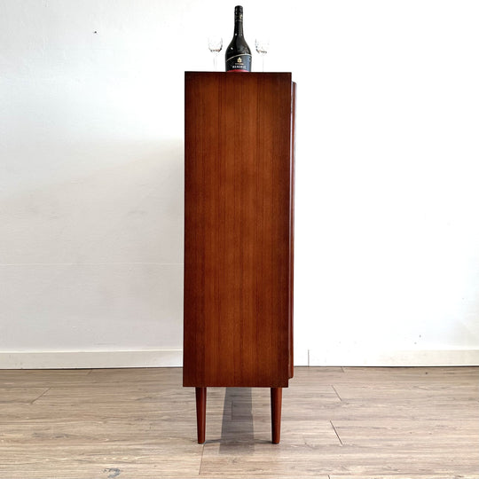 Mid Century Walnut Sideboard Buffet Display Cabinet by Chiswell