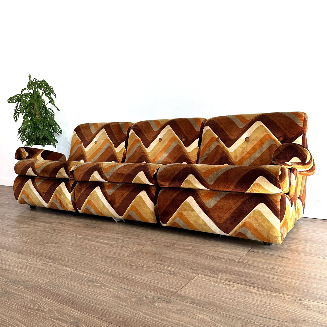 Retro Style Module Chair Mid Century Retro 1970s Velvet Modular Lounge Sofa by Eldon Designs ...