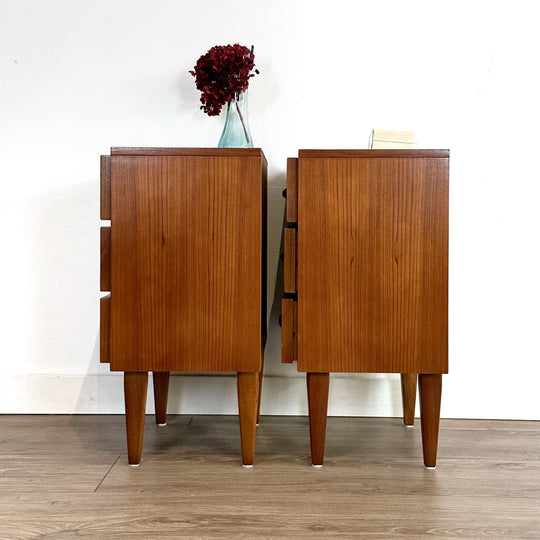 Mid Century Teak Berryman Bedside Tables 