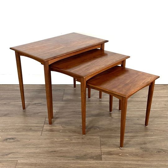 Mid Century vintage teak nesting tables coffee tables by Parker