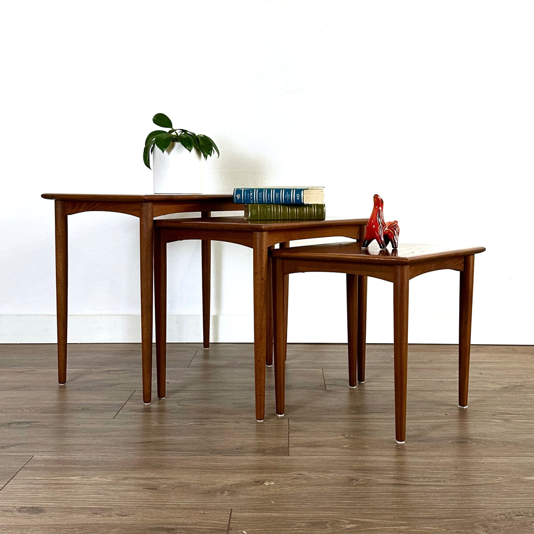 Mid Century vintage teak nesting tables coffee tables by Parker